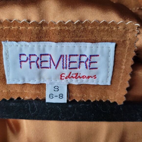 Vintage 80's Leather Jacket Blazer Western Cabin Core Single Breasted Rust S - Picture 11 of 13